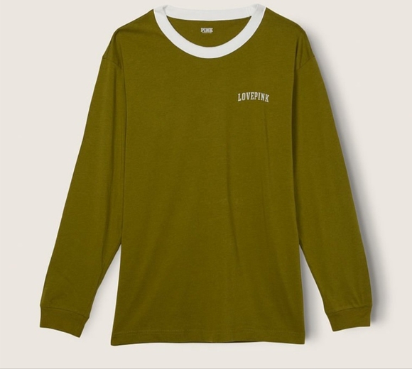 ✨️SOLD✨️PINK long sleeve campus ringer T-shirt - Picture 7 of 7